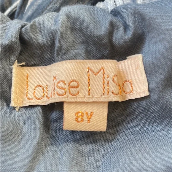 Louise Misha Floral Blue Kids Skirt with Suspenders - Picture 2 of 4